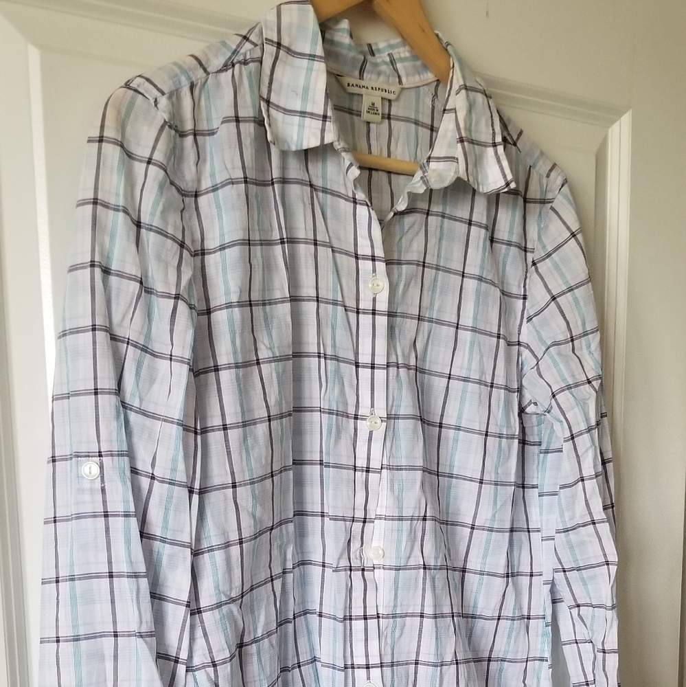 Light Plaid Button Down - image 1